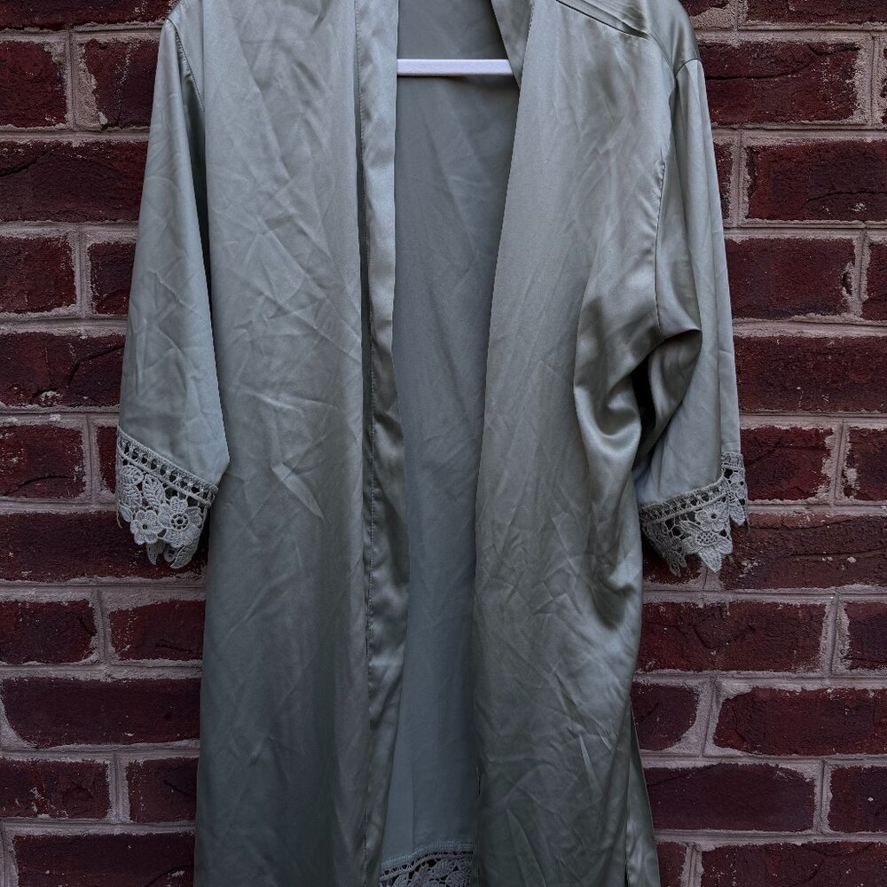 Silk Green Lace Robe